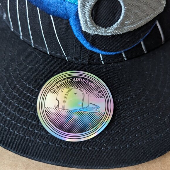 Deadmau5 Embroidered Blue Black Cap Hat Wide Flat Bill Adjustable - Picture 4 of 8